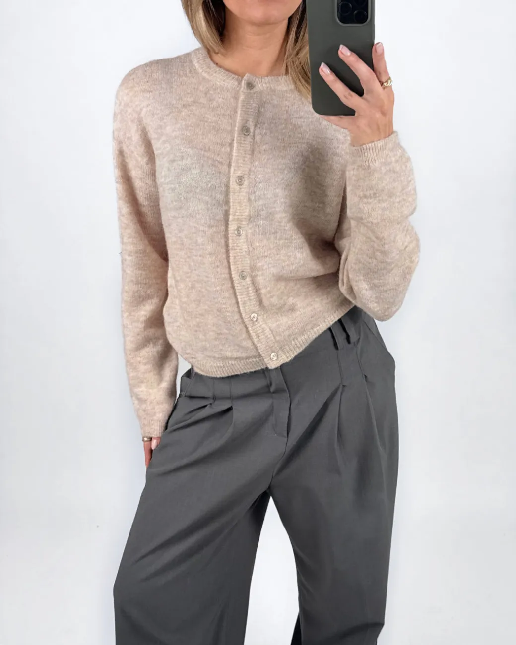 AGATE strik cardigan, beige