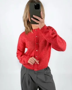 AGATE strik cardigan, coral