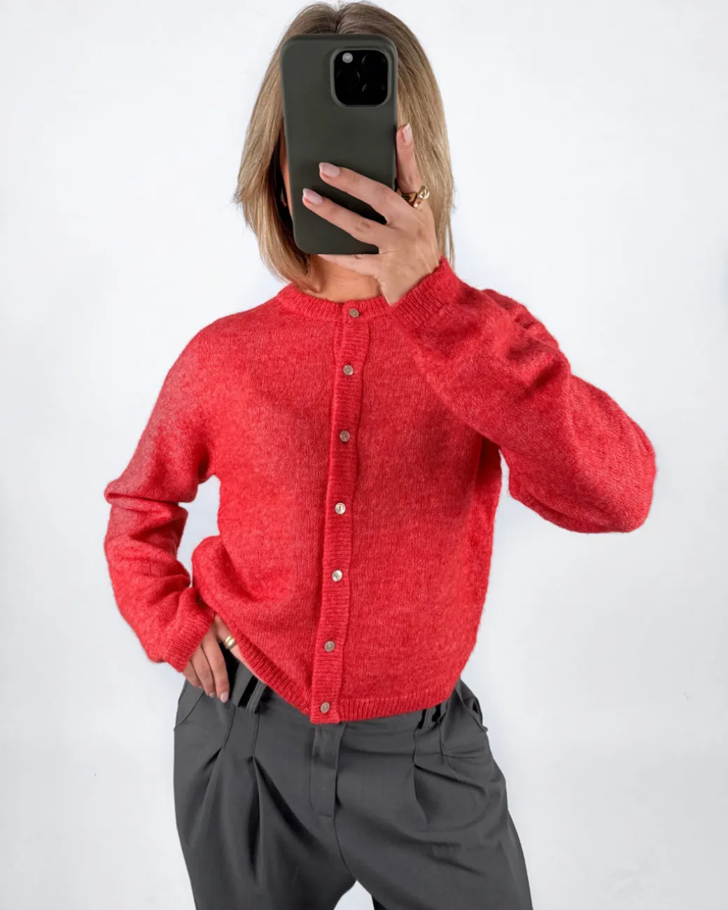 AGATE strik cardigan, coral