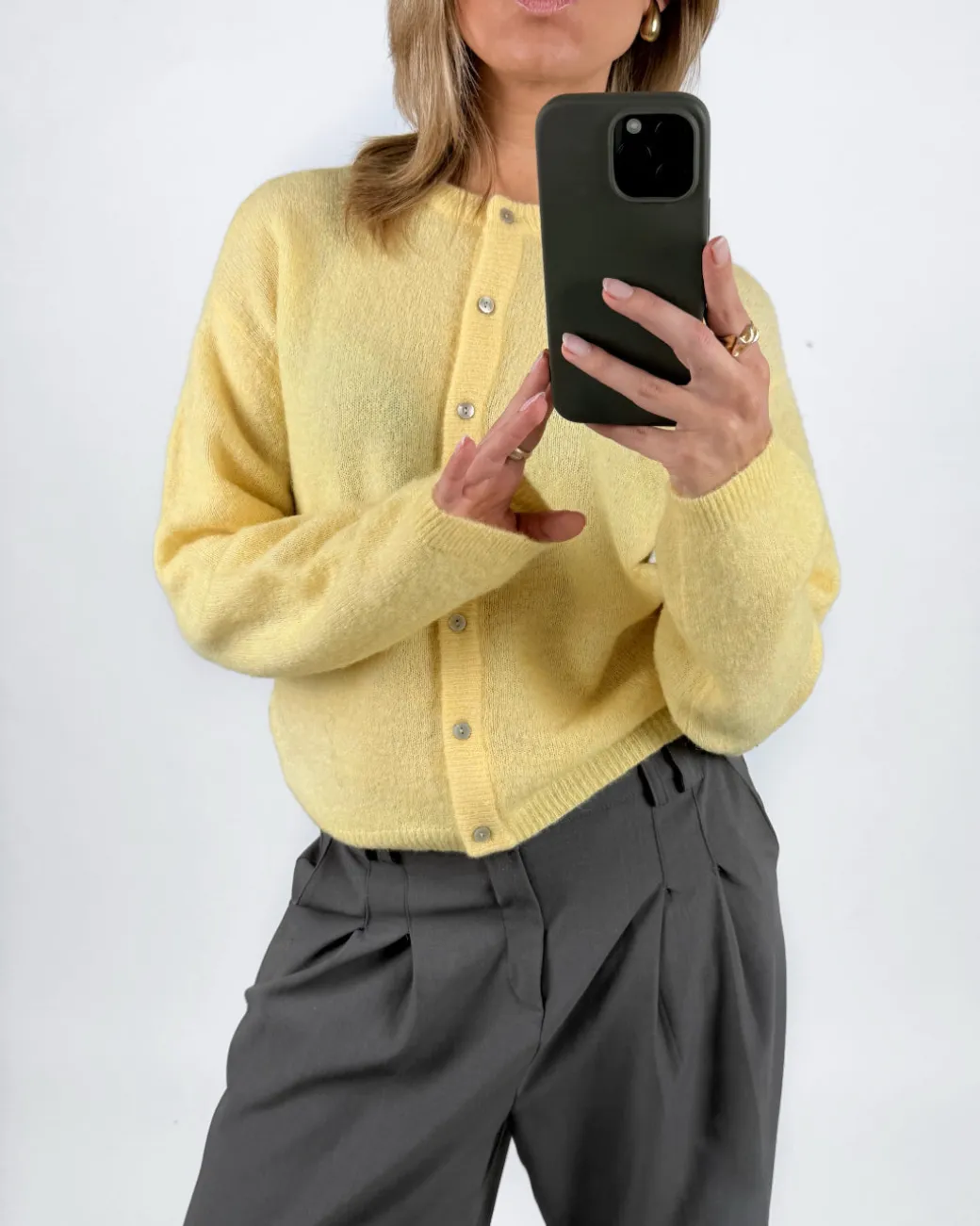 AGATE strik cardigan, gul