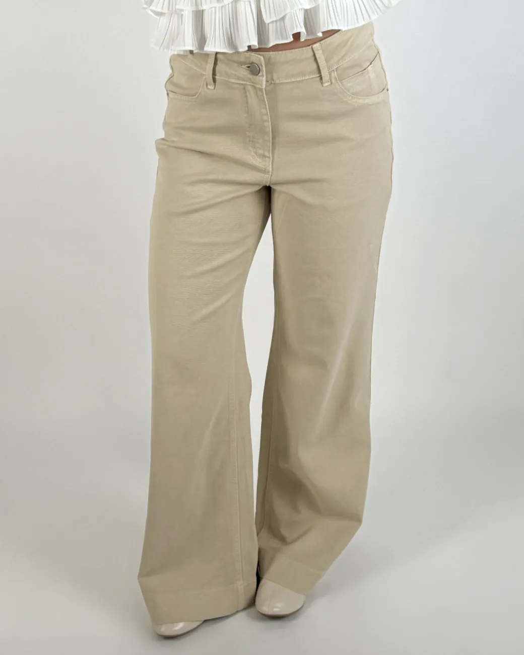 ALANNA wide leg jeans, beige