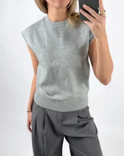 ALENA strikket vest, grå