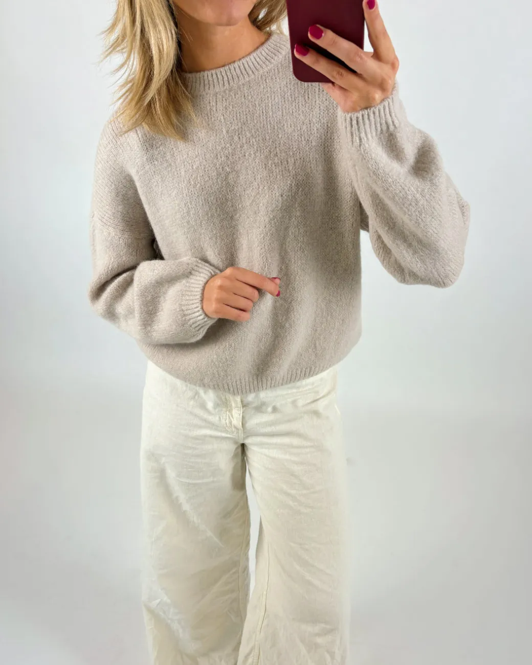 AMIRAH strik, beige