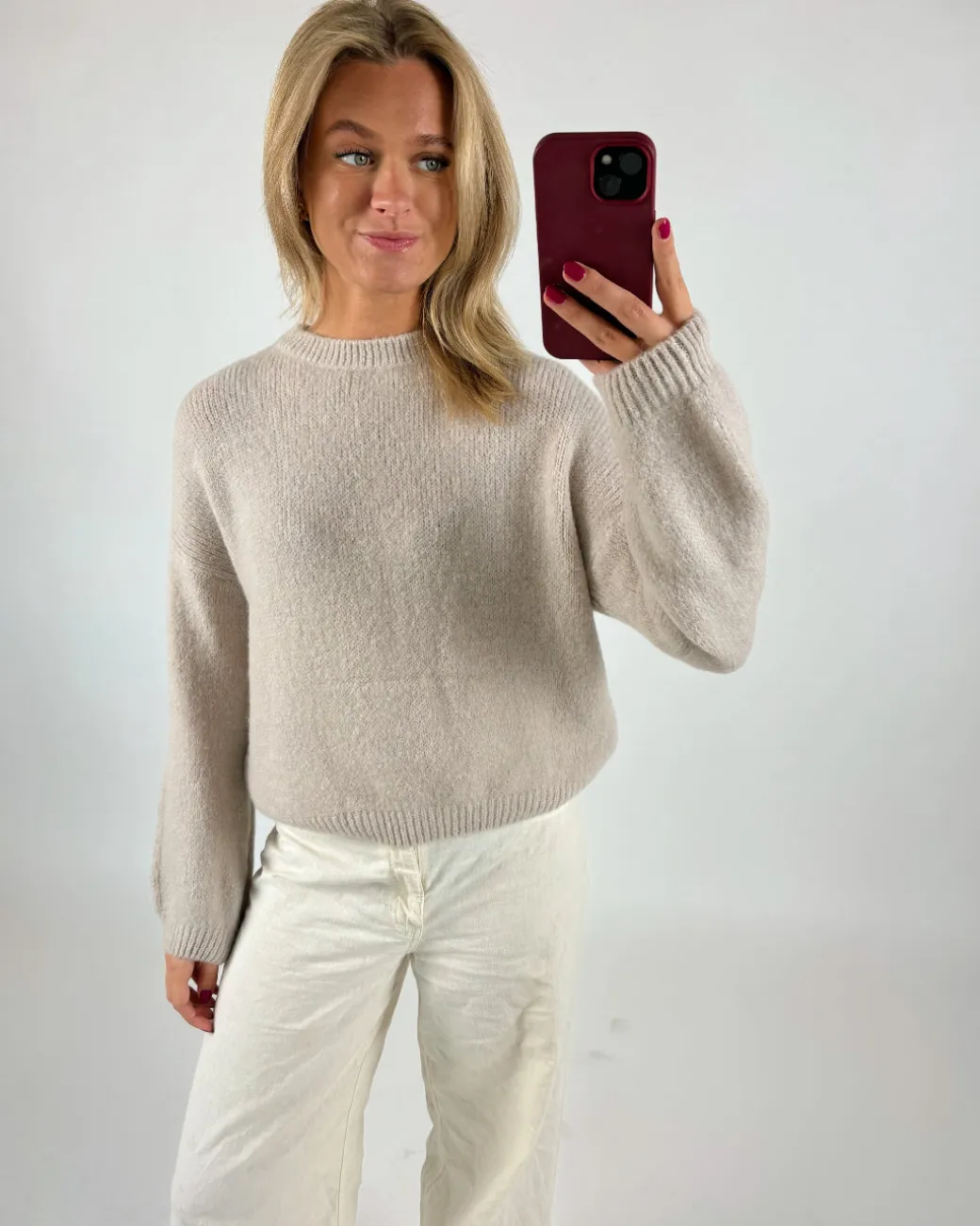 AMIRAH strik, beige