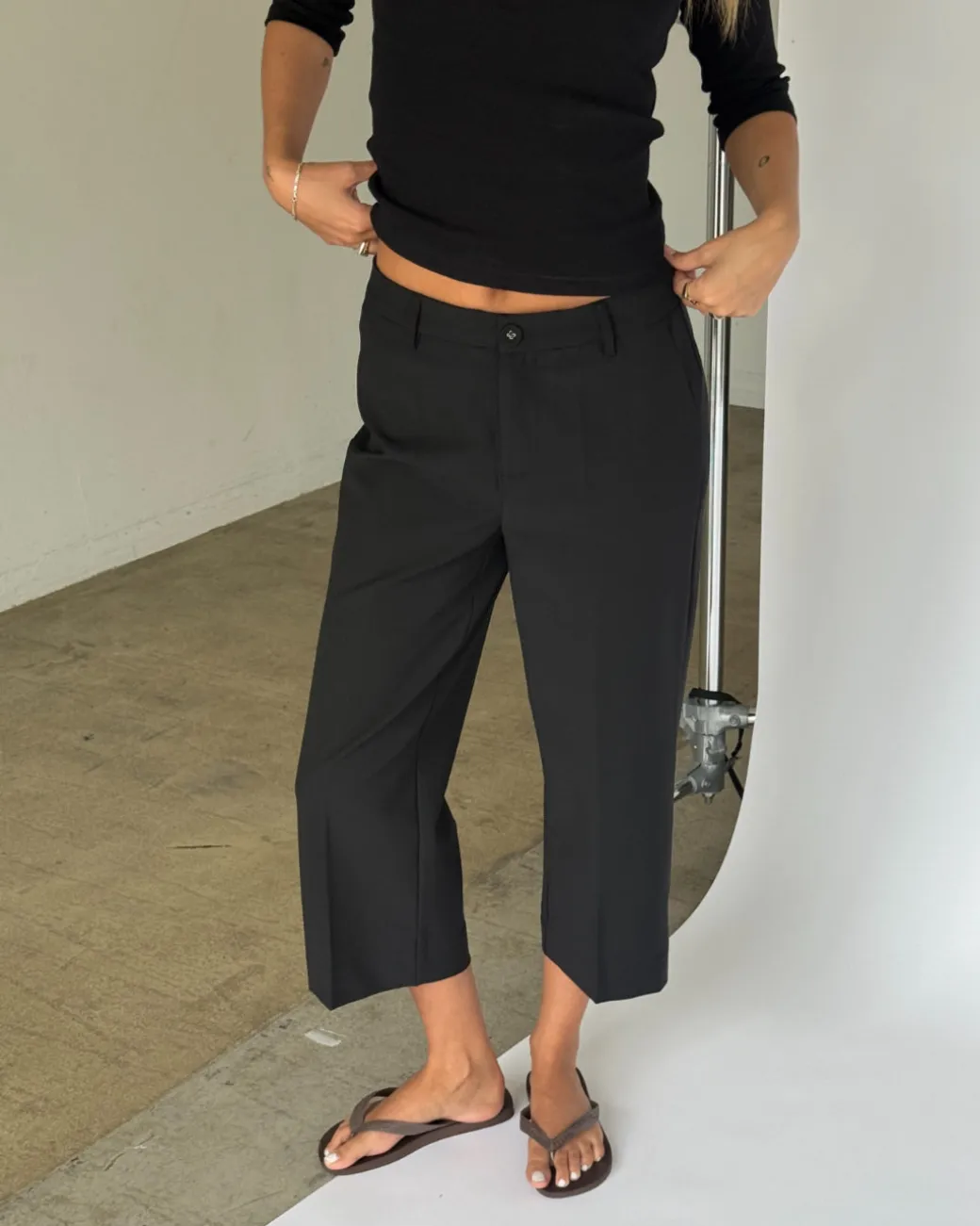 ANAIS capri bukser, sort