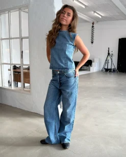 ANNIKA top denim, blå