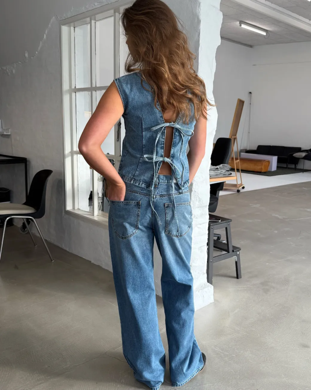 ANNIKA top denim, blå