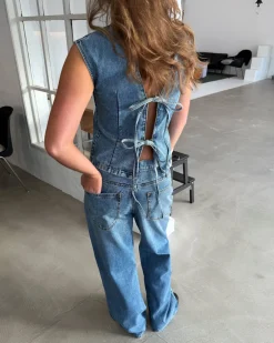 ANNIKA top denim, blå