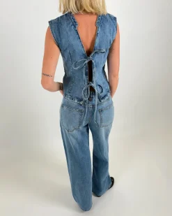 ANNIKA top denim, blå