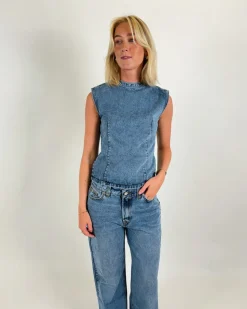 ANNIKA top denim, blå