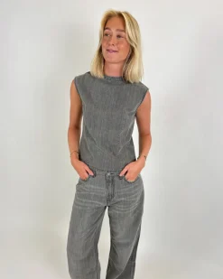 ANNIKA top denim, grå