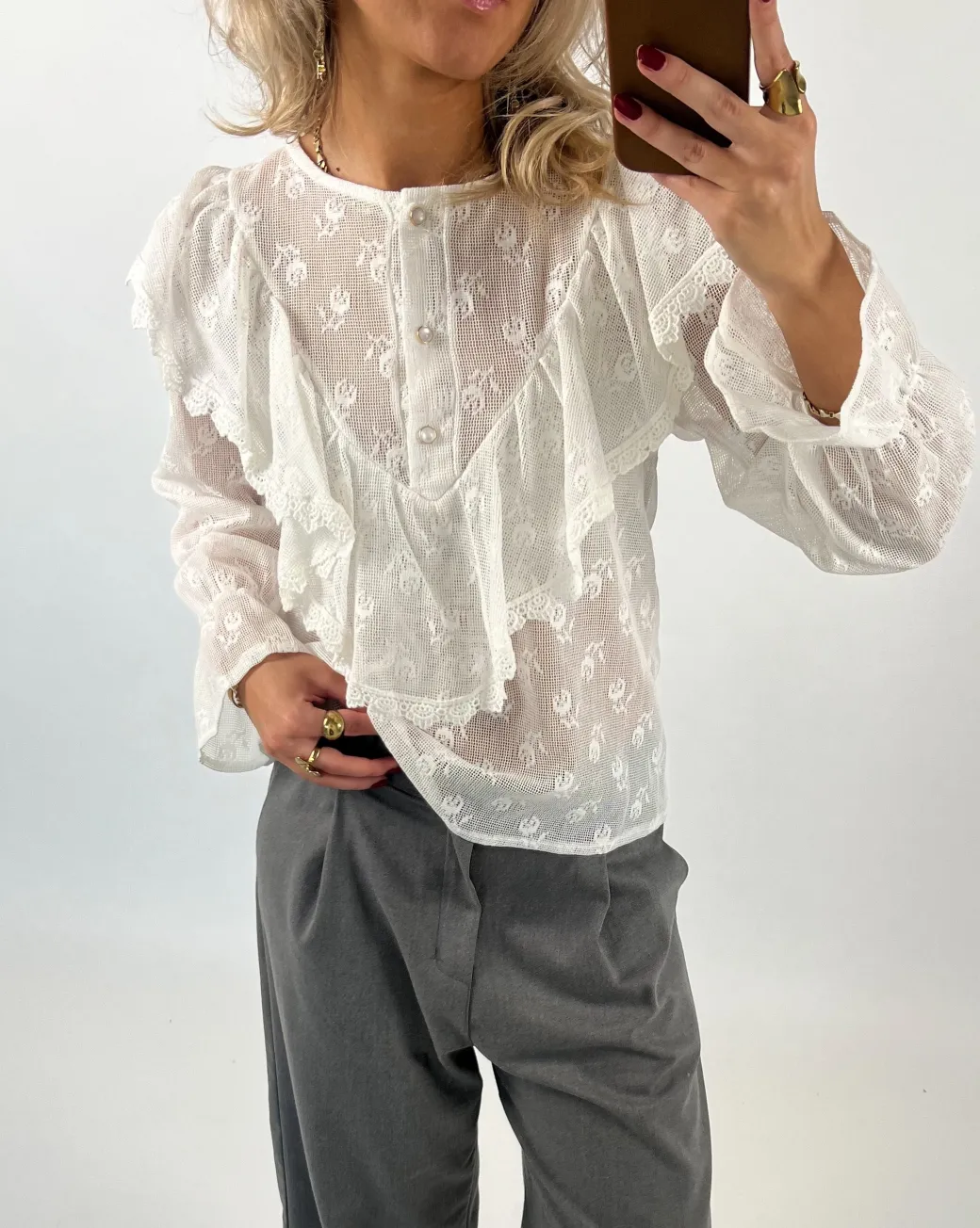 AURORA bluse, hvid