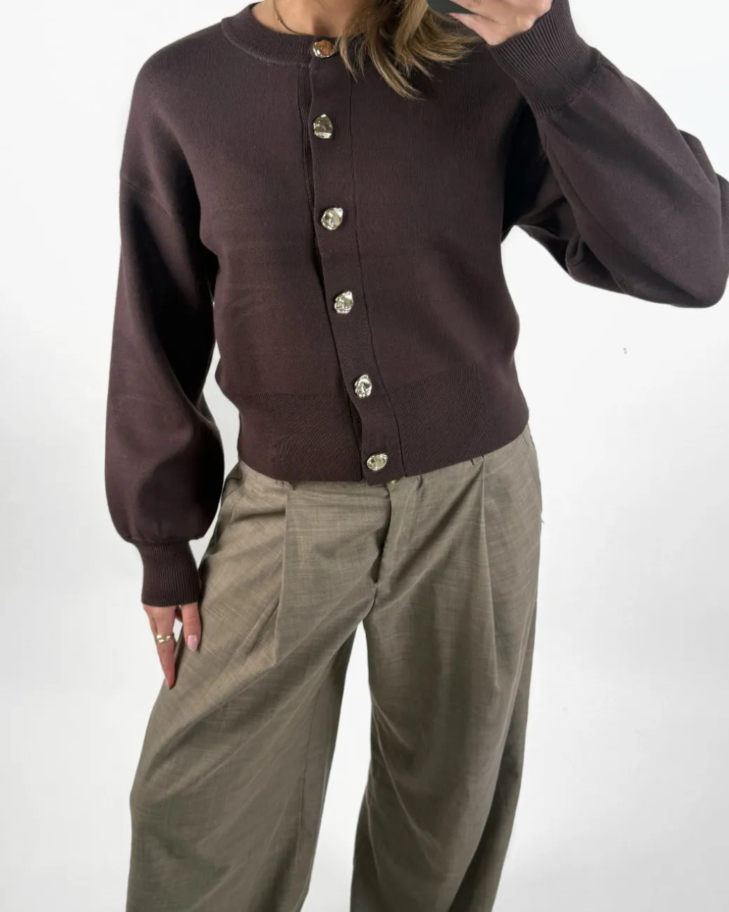 BALIA strik cardigan, brun