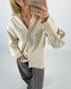 BELLA skjorte, creme ternet