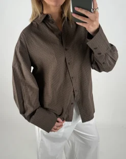 BELLA skjorte, ternet brun