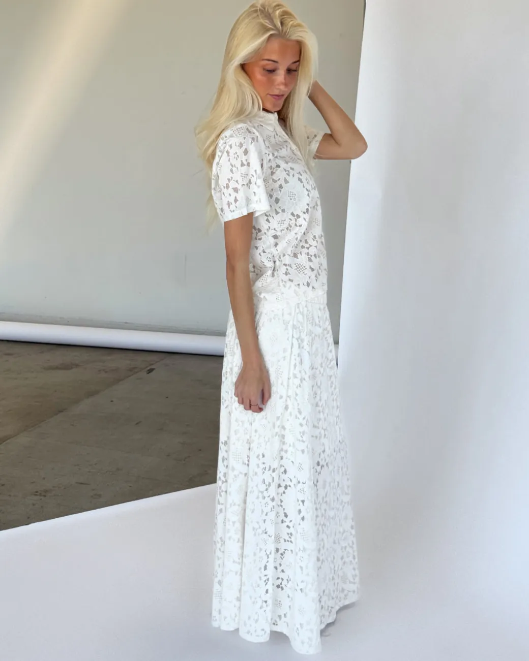 BIANCA maxi nederdel, hvid