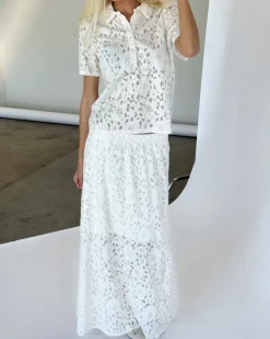 BIANCA maxi nederdel, hvid