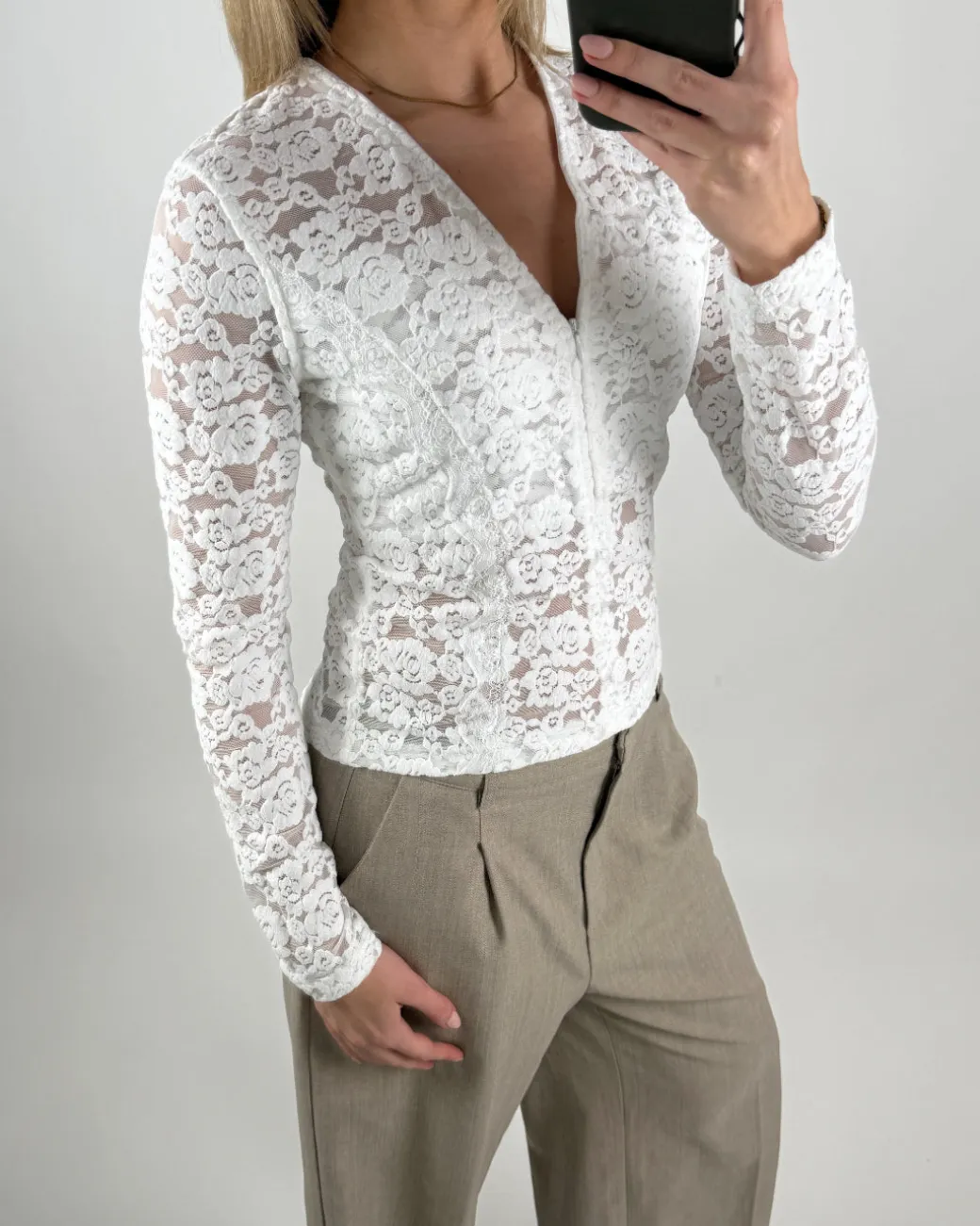 CAMILLA blonde bluse, hvid