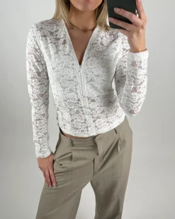 CAMILLA blonde bluse, hvid