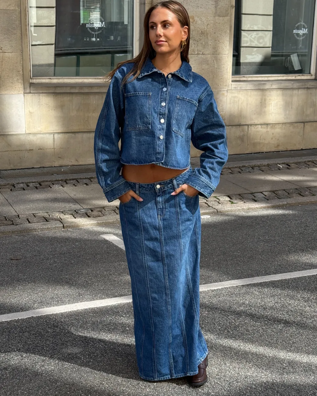 CANA denim nederdel, blå