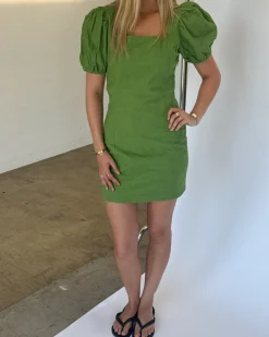 CAROLINE mini kjole, grøn