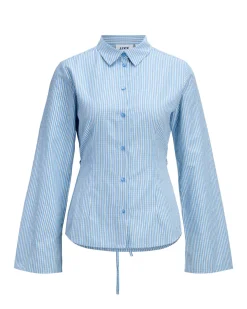 CARO waisted skjorte, ternet blå