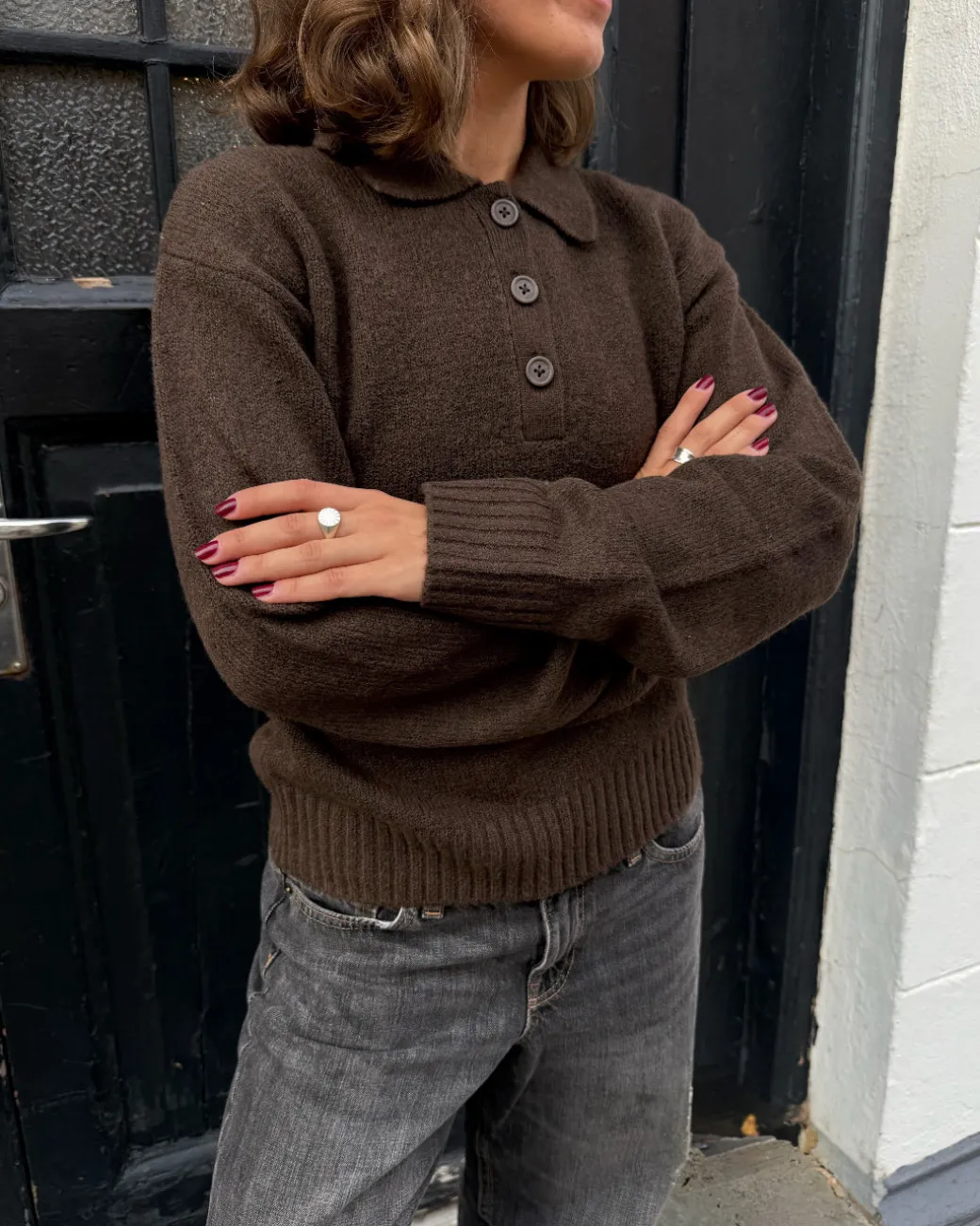 CATALINA strik polo, brun