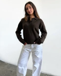 CATALINA strik polo, brun