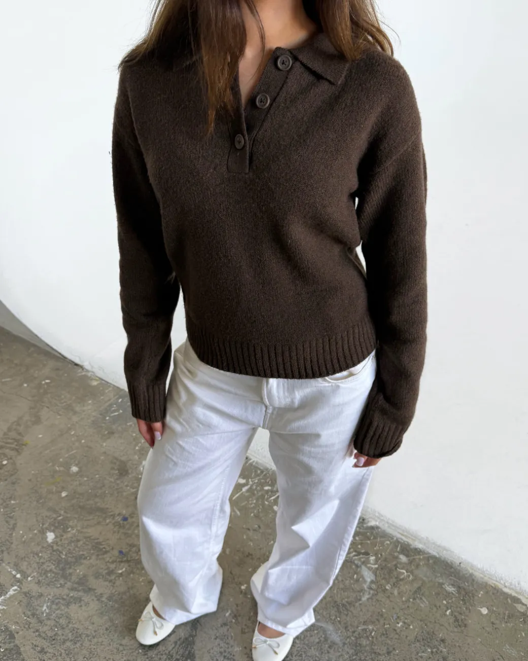 CATALINA strik polo, brun