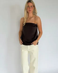 CHILLI stropløs top, brun