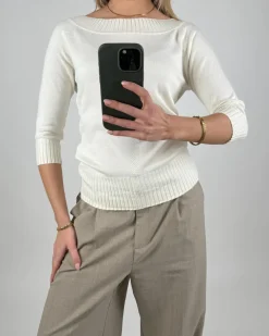 CHLOE bluse 3/4 ærme, creme