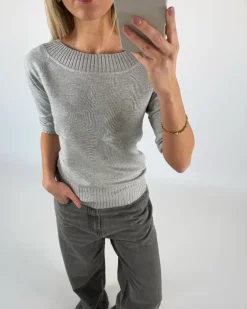 CHLOE bluse 3/4 ærme, grå