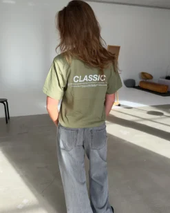 CLASSIC t-shirt, army/hvid