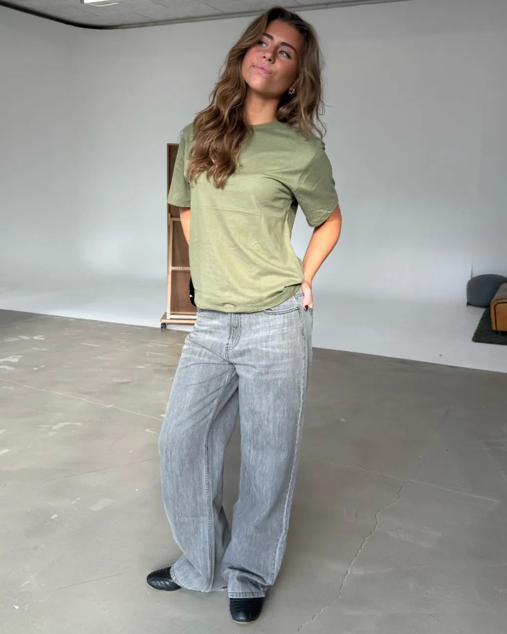 CLASSIC t-shirt, army/hvid
