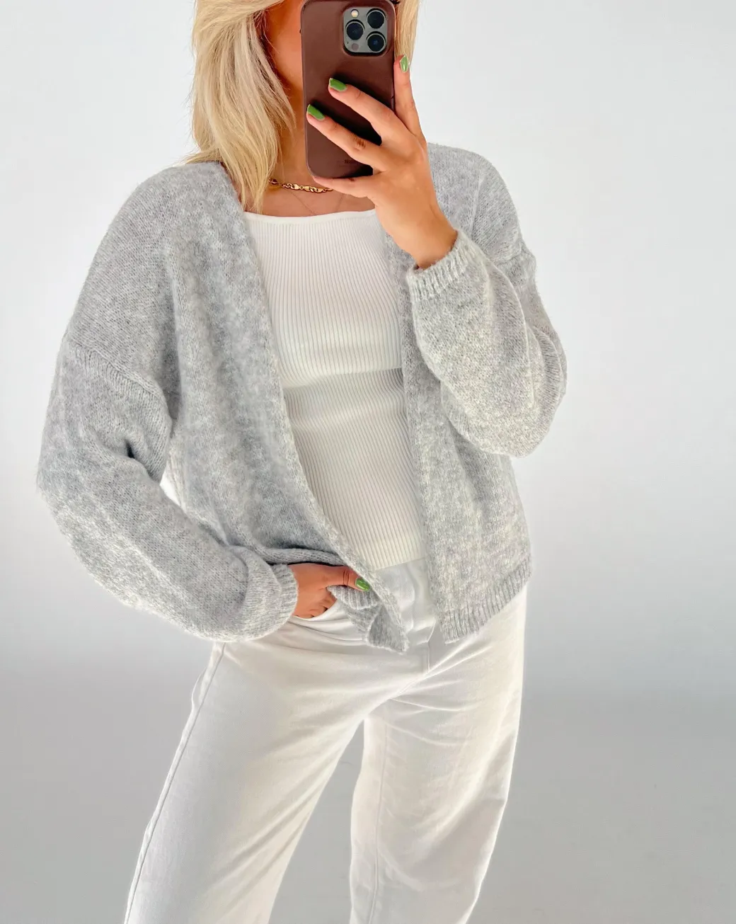 CLEO cardigan, lysegrå