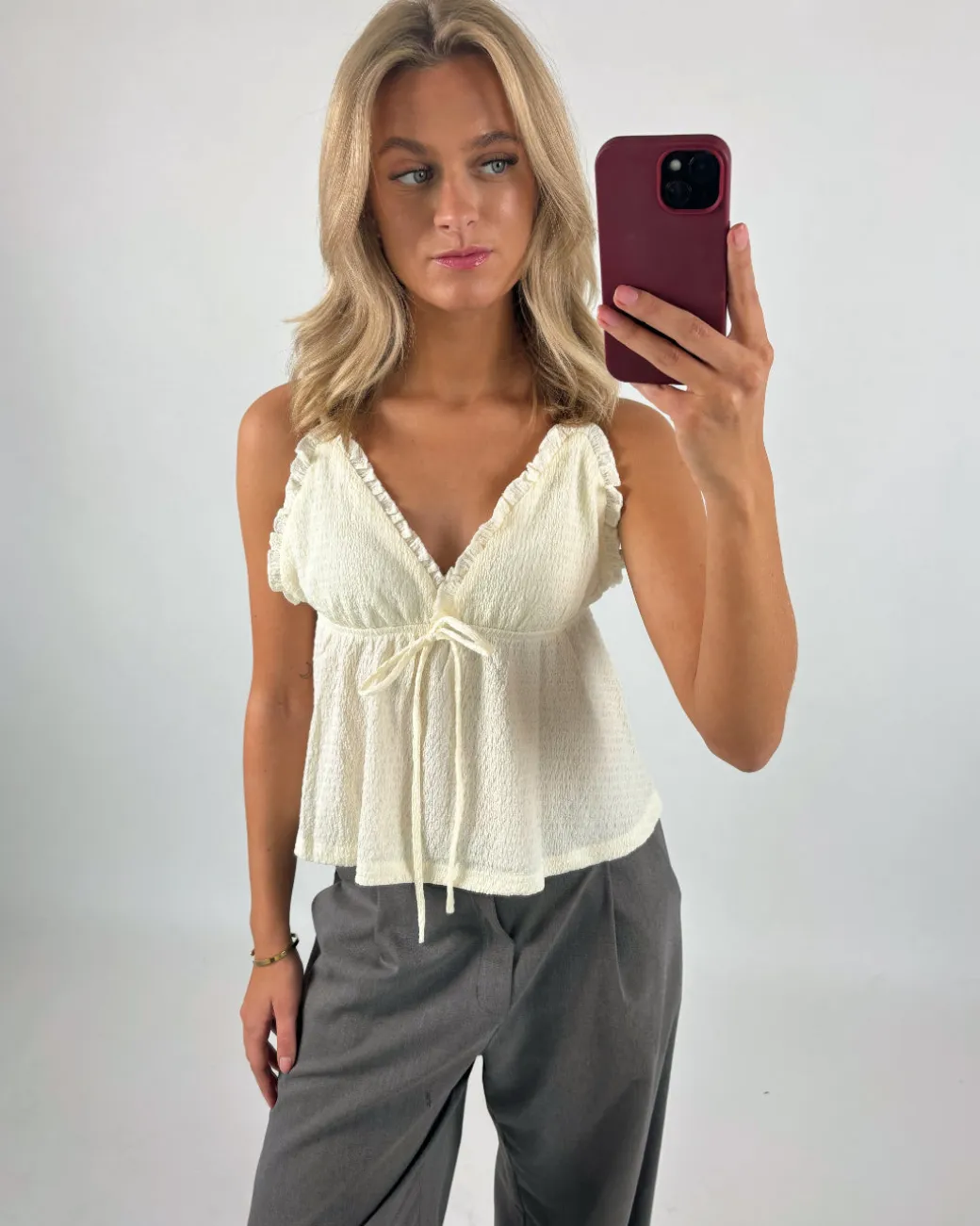 CLOVER top, hvid