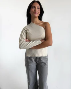 COLLINS one shoulder bluse, beige