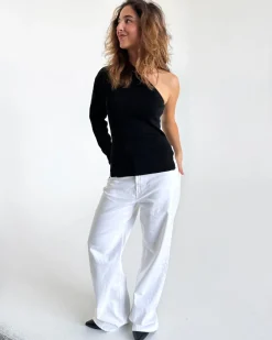 COLLINS one shoulder bluse, sort