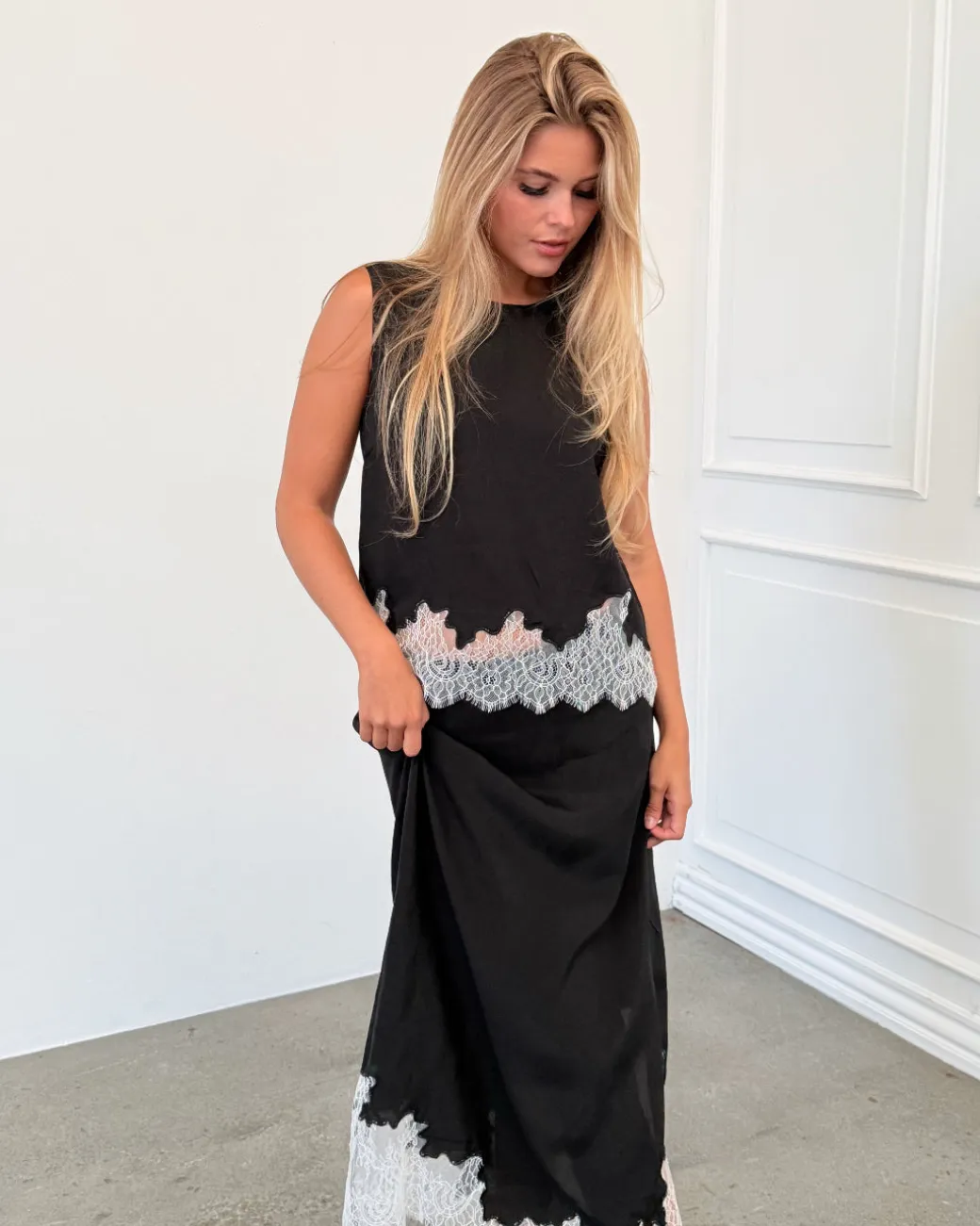 DALME blonde top, sort