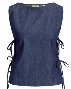 DEBBY top med bindebånd, navy