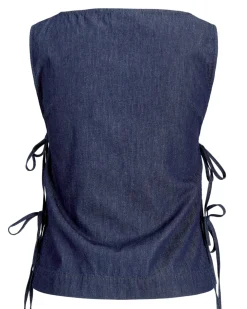 DEBBY top med bindebånd, navy