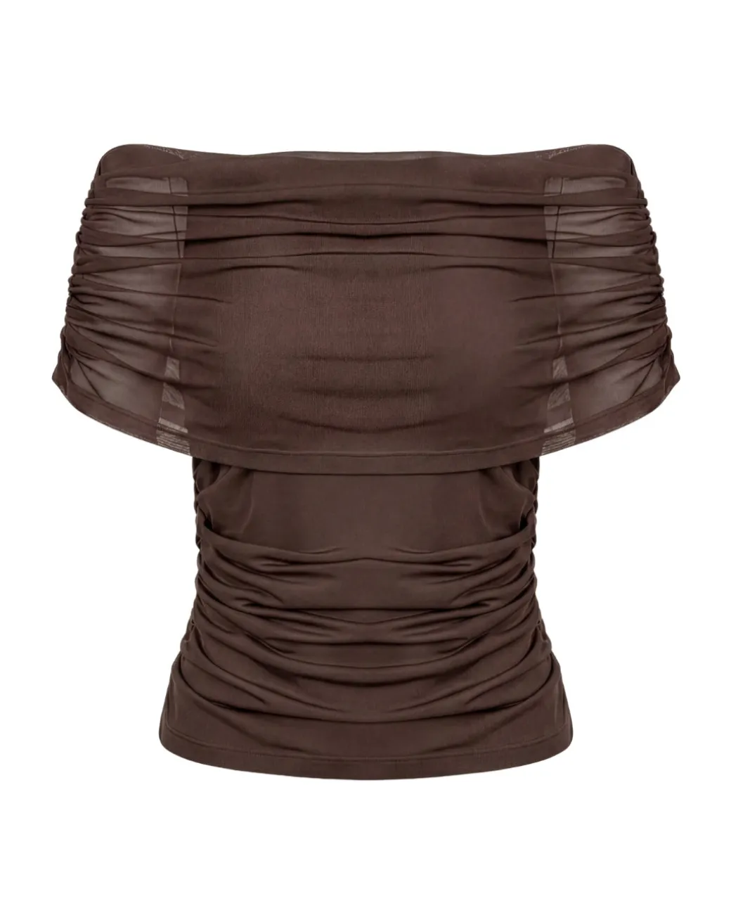 DINA off shoulder top, brun