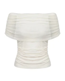 DINA off shoulder top, hvid