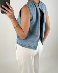 DORA denim top, blå