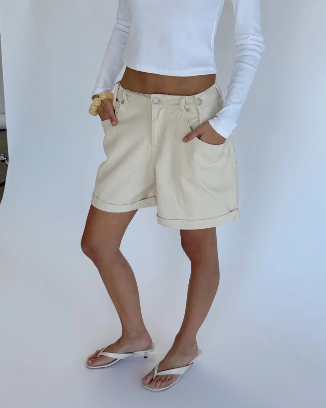 DORA shorts denim, beige