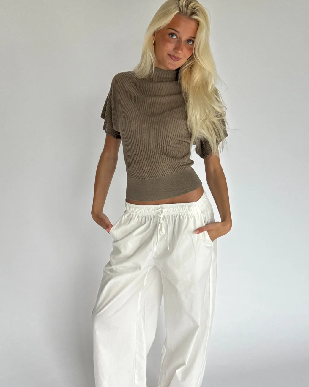 DYLAN strik top, brun