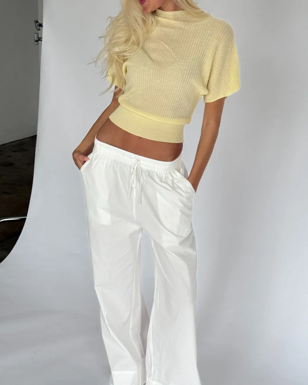 DYLAN strik top, gul