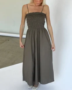 ELLY maxi kjole, brun