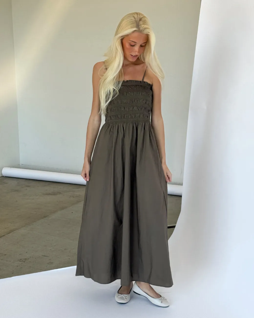ELLY maxi kjole, brun