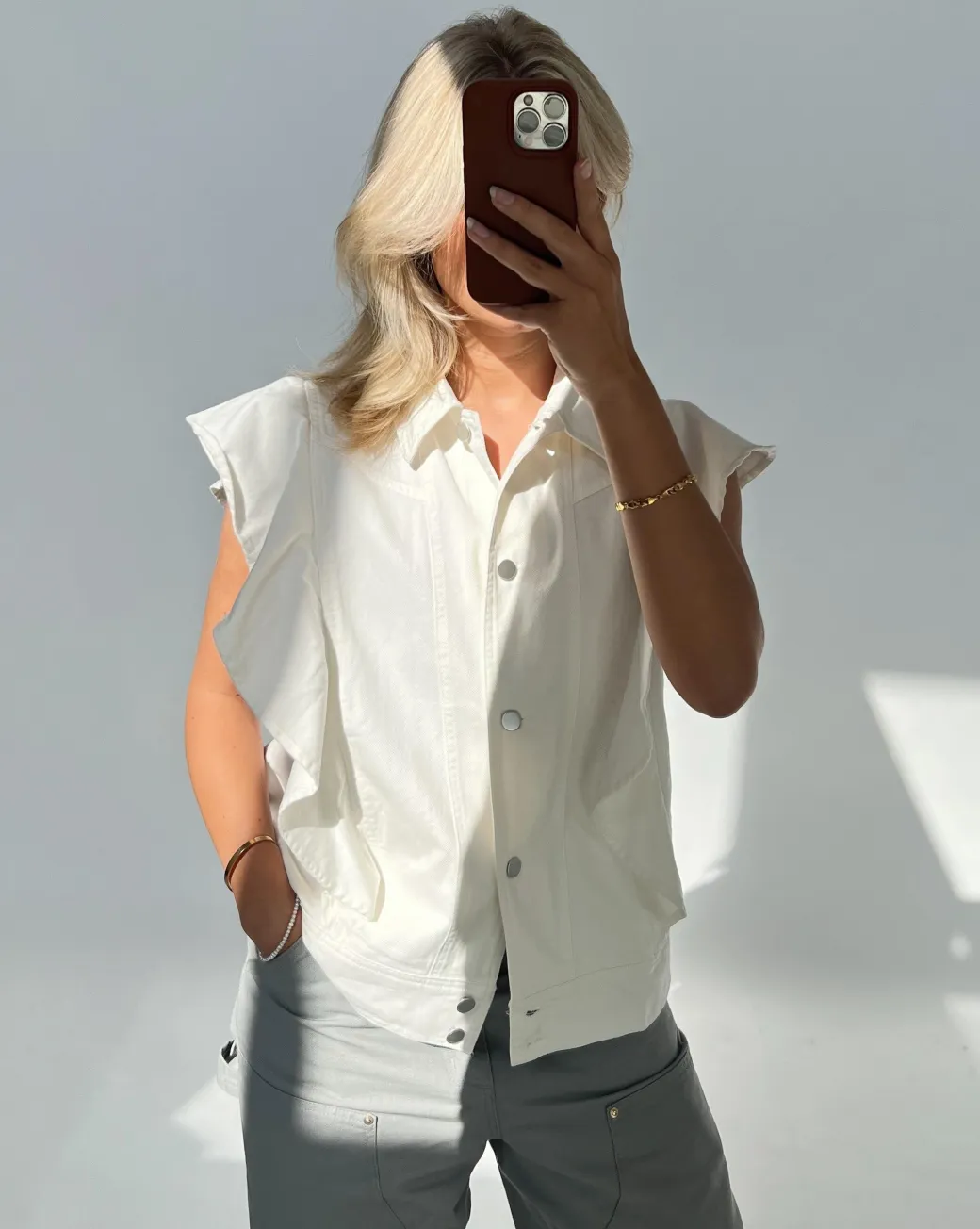 ELSE vest, hvid